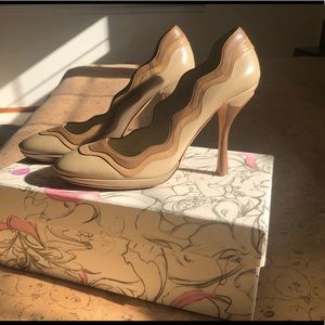 Prada Capretto Wave Stilettos, Size 40, 10 US